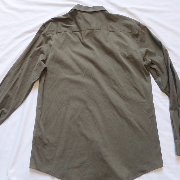 Zara Man Khaki Southwestern Pattern Button Up Long Sleeve Shirt, XL - Picture 9 of 9